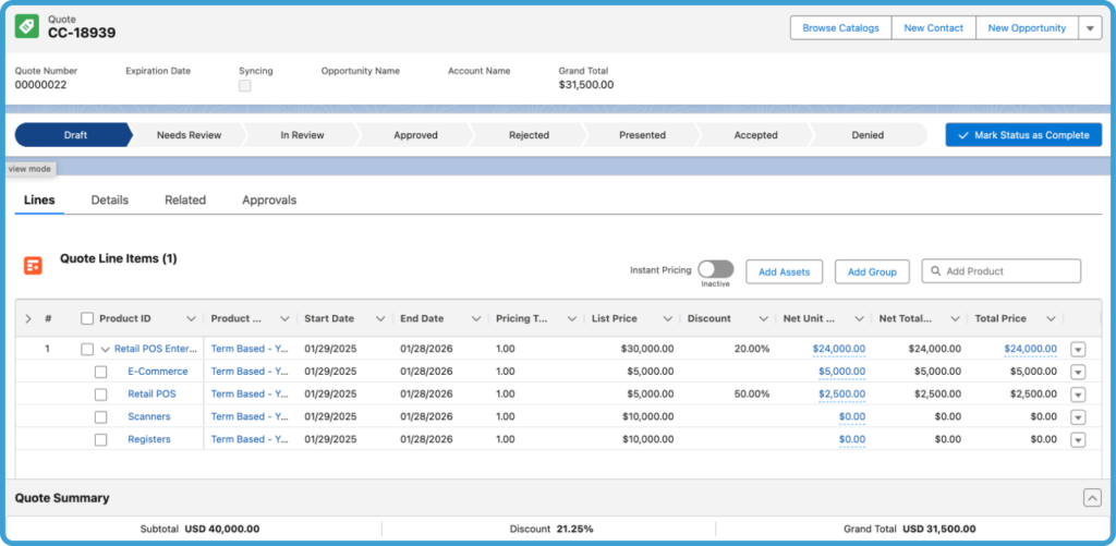 Les principaux avantages de Salesforce Revenue Lifecycle Management en bref