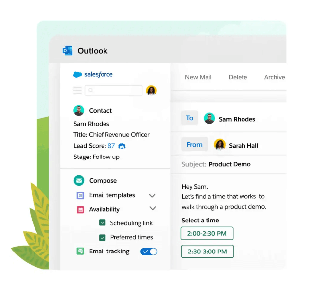 Sales Engagementin keskeiset ominaisuudet Salesforcessa