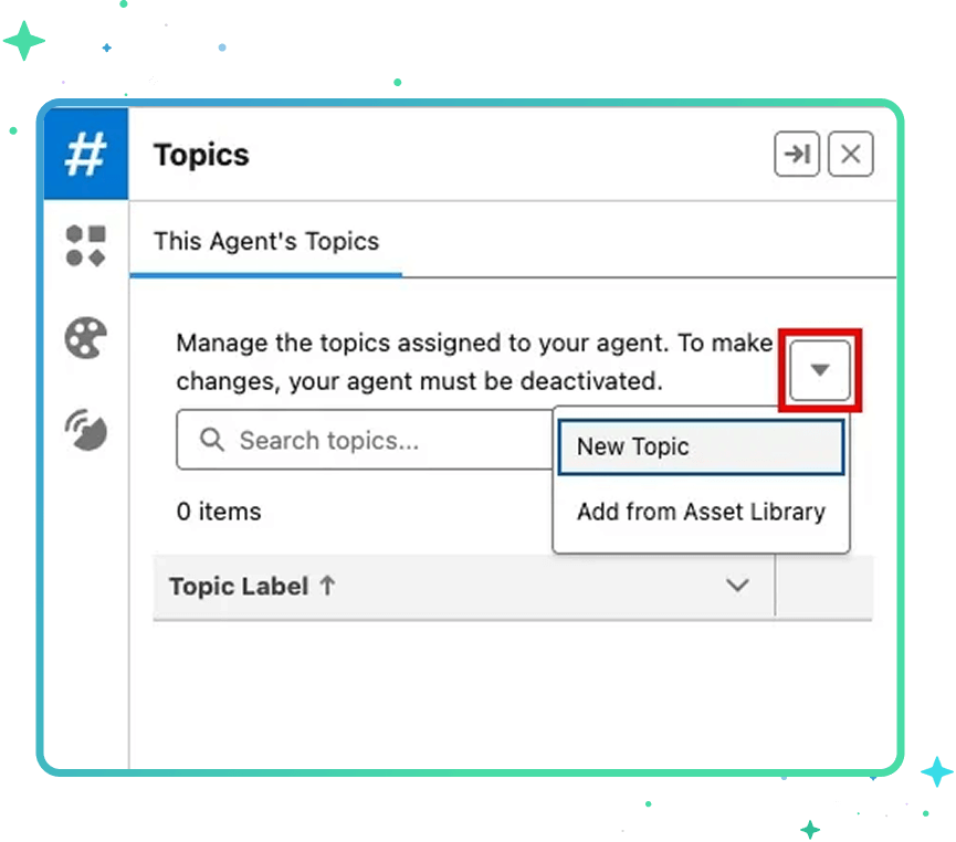 Topics and Actions: Configuring Agents