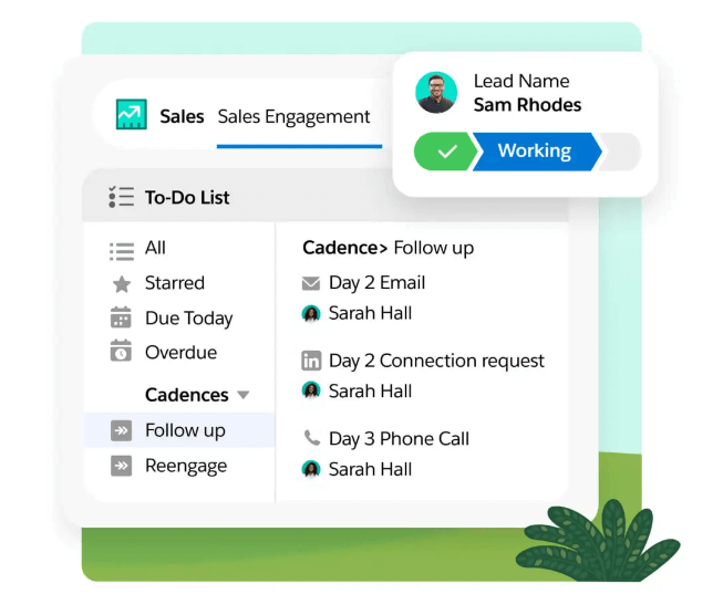 Sales Engagementin keskeiset ominaisuudet Salesforcessa