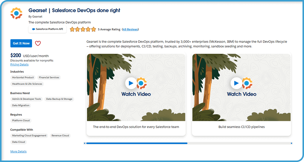 AppExchange-sovellukset julkaisuihin, käyttöönottoon ja DevOpsiin