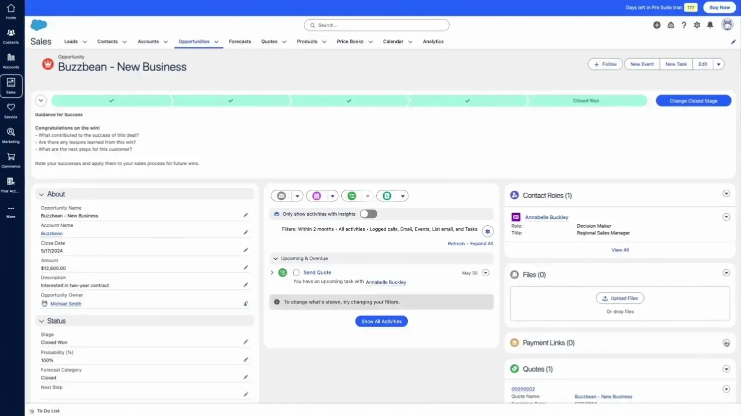 Salesforce Suite Pro (Vertrieb – Verkaufschancen)