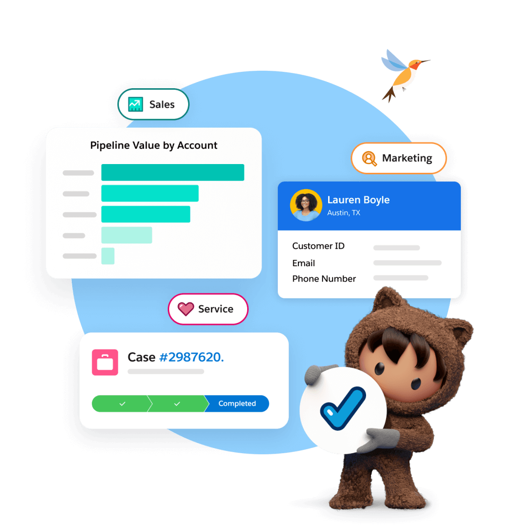 Salesforce Astro, Symbol für Salesforce for Small Business Pro Suite, die kleinen Unternehmen effizientes Wachstum ermöglicht.